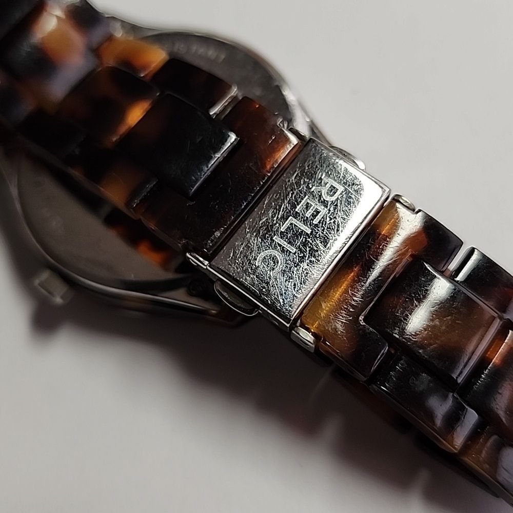Brown Tortoise Shell Watch With Silver Accents By… - image 3